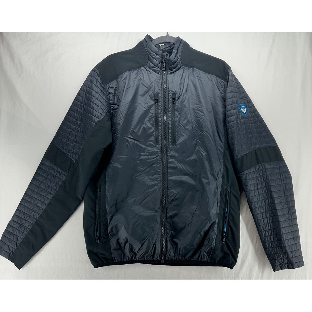 Kuhl Projekt Mens Large Black Quilted Hybrid Insulated Full Zip Jacket Pockets